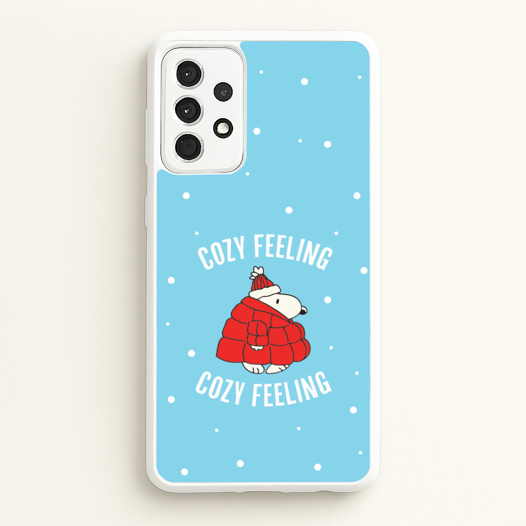Cozy Feeling Cartoon Beagle Puffer Jacket Galaxy A52 / A52s Case