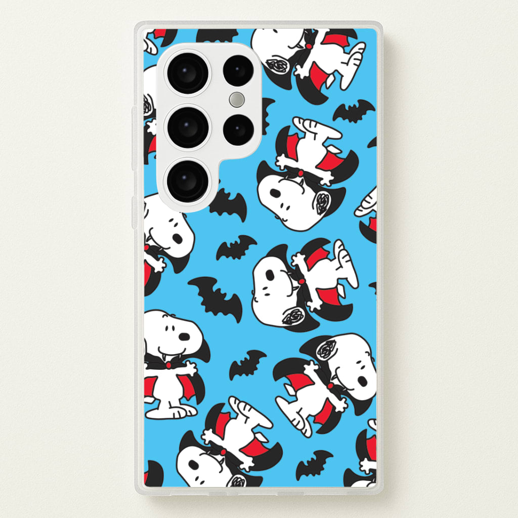 Cartoon Beagle Vampire And Bats Pattern Galaxy S24 Ultra Case
