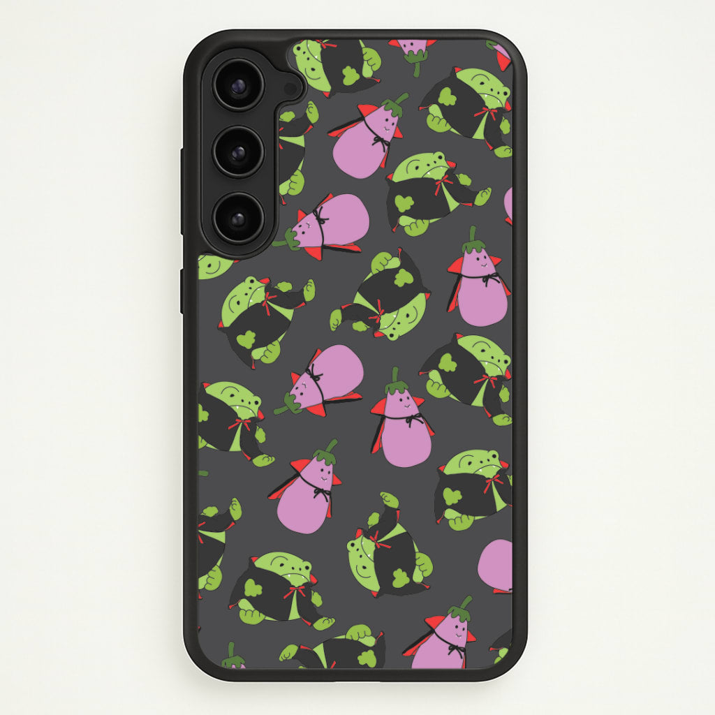 Vampire Frogs And Vegetables Pattern - Halloween Galaxy S23 Plus Case