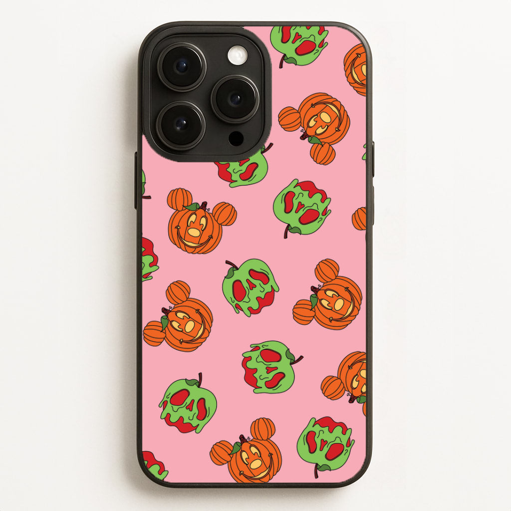 Pumpkin Mouse And Poison Apple Pattern iPhone 16 Pro Case