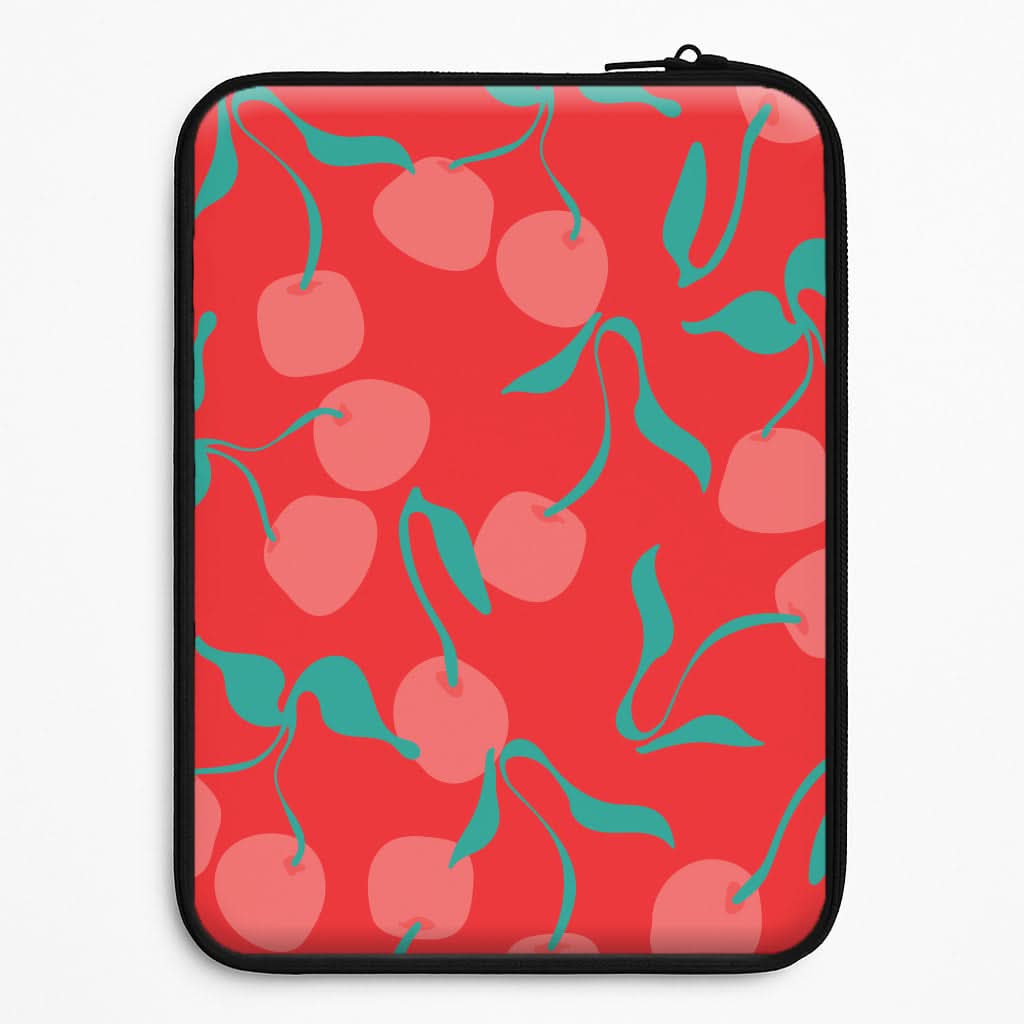 Red Abstract Cherries Pattern Laptop Sleeve