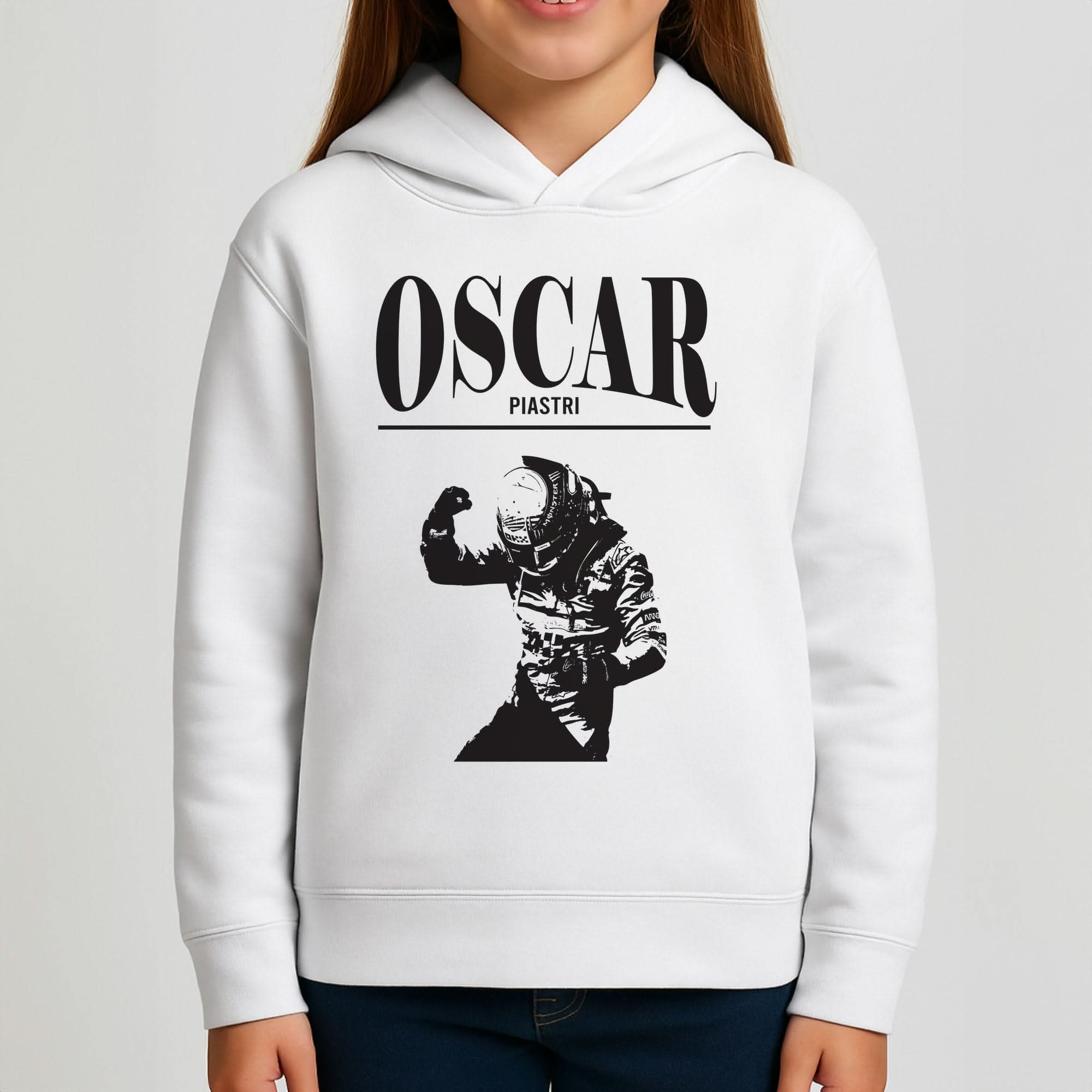 Oscar Orange And Black Girls Hoodie