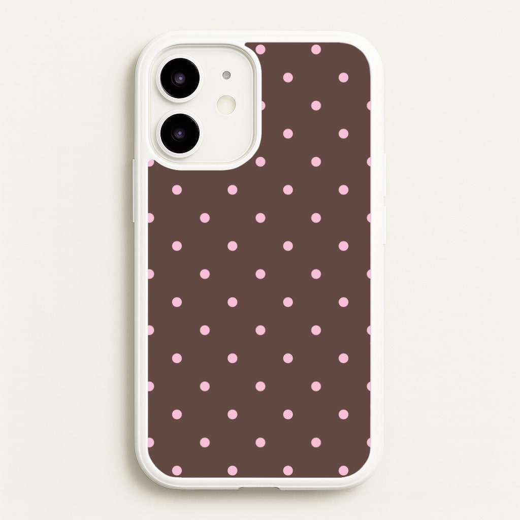 Chocolate & Strawberry Polka Dots iPhone 12 Mini Case