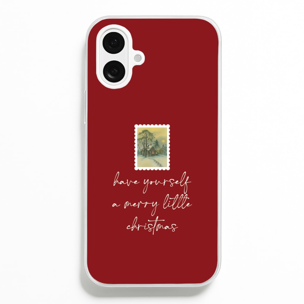 A Merry Little Christmas Stamp iPhone 16 Plus Case