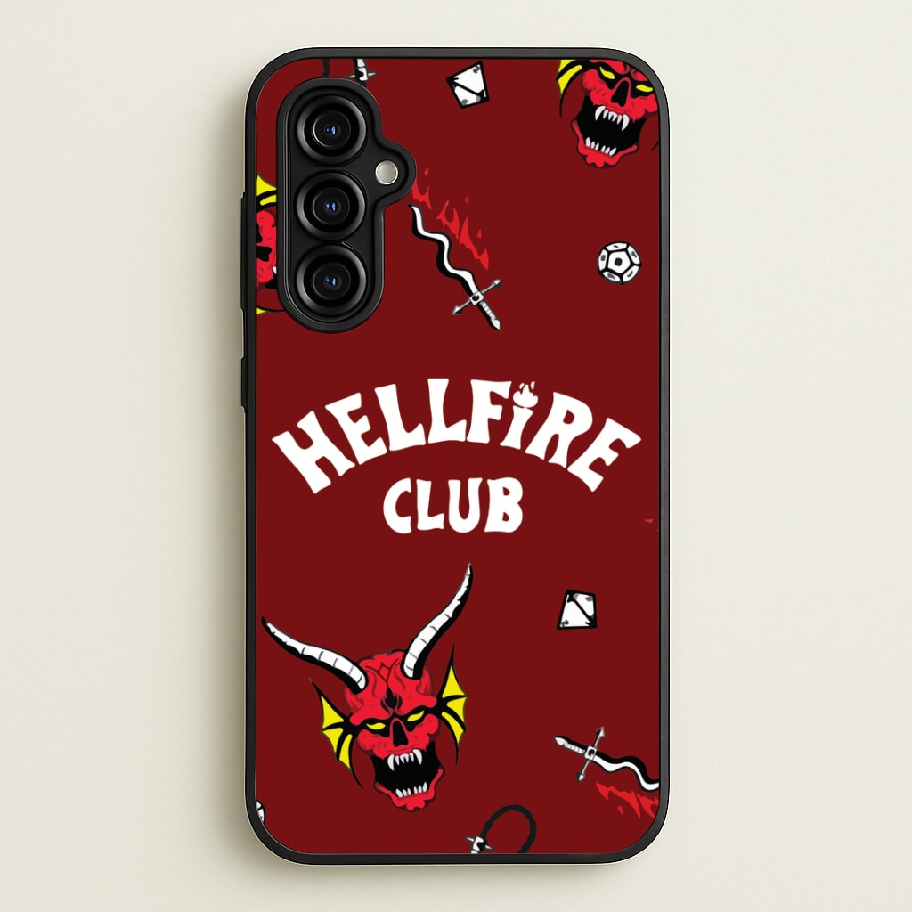 Hellfire Club Icons Collage Red Galaxy A54 Case