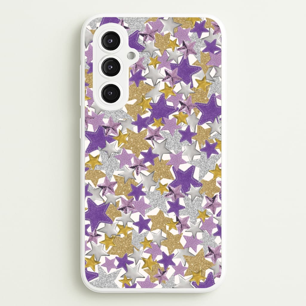 Mauve Stars Collage Galaxy S23FE Case