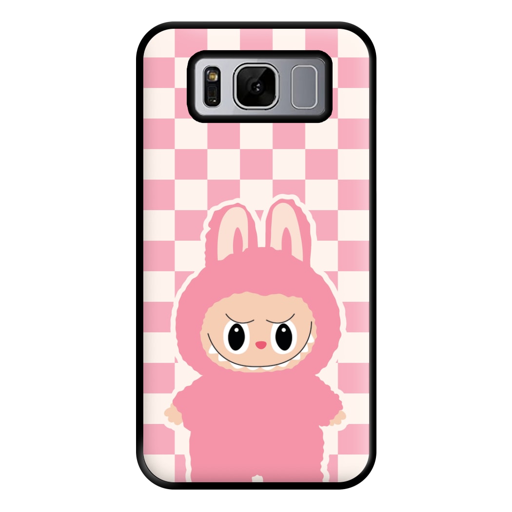 Checkered Cute Pink Monster Galaxy S8 Plus Case