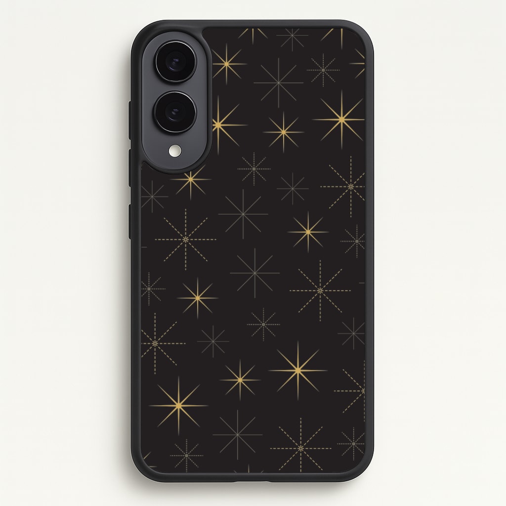 Christmas Gold Stars Pattern Galaxy S25 Edge Case