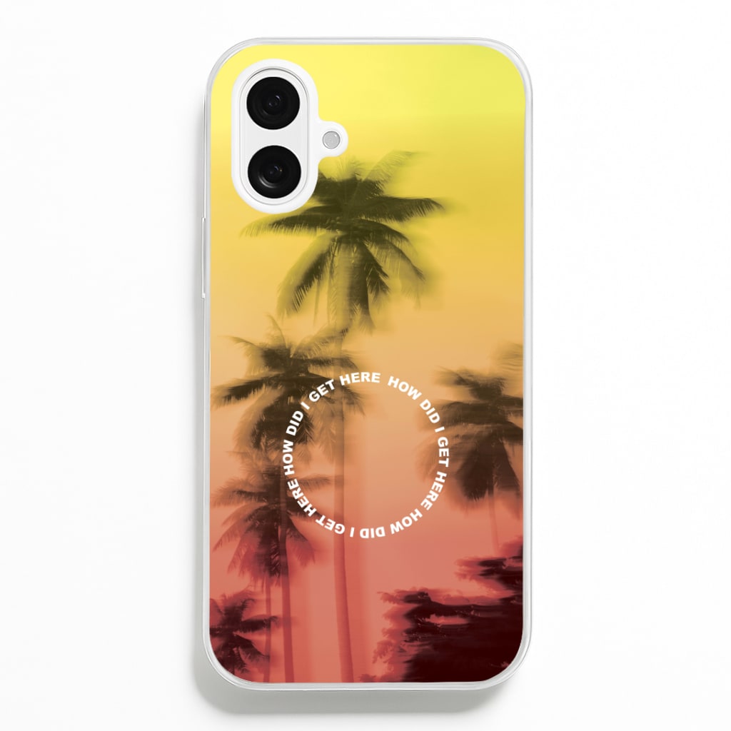 Palm Trees Circle iPhone 16 Plus Case