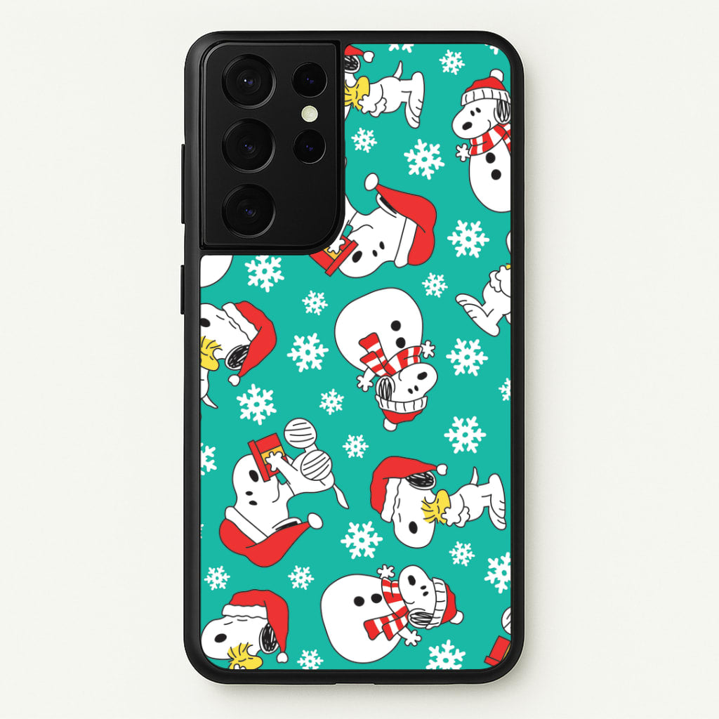 Christmas Cartoon Beagle Pattern Galaxy S21 Ultra Case