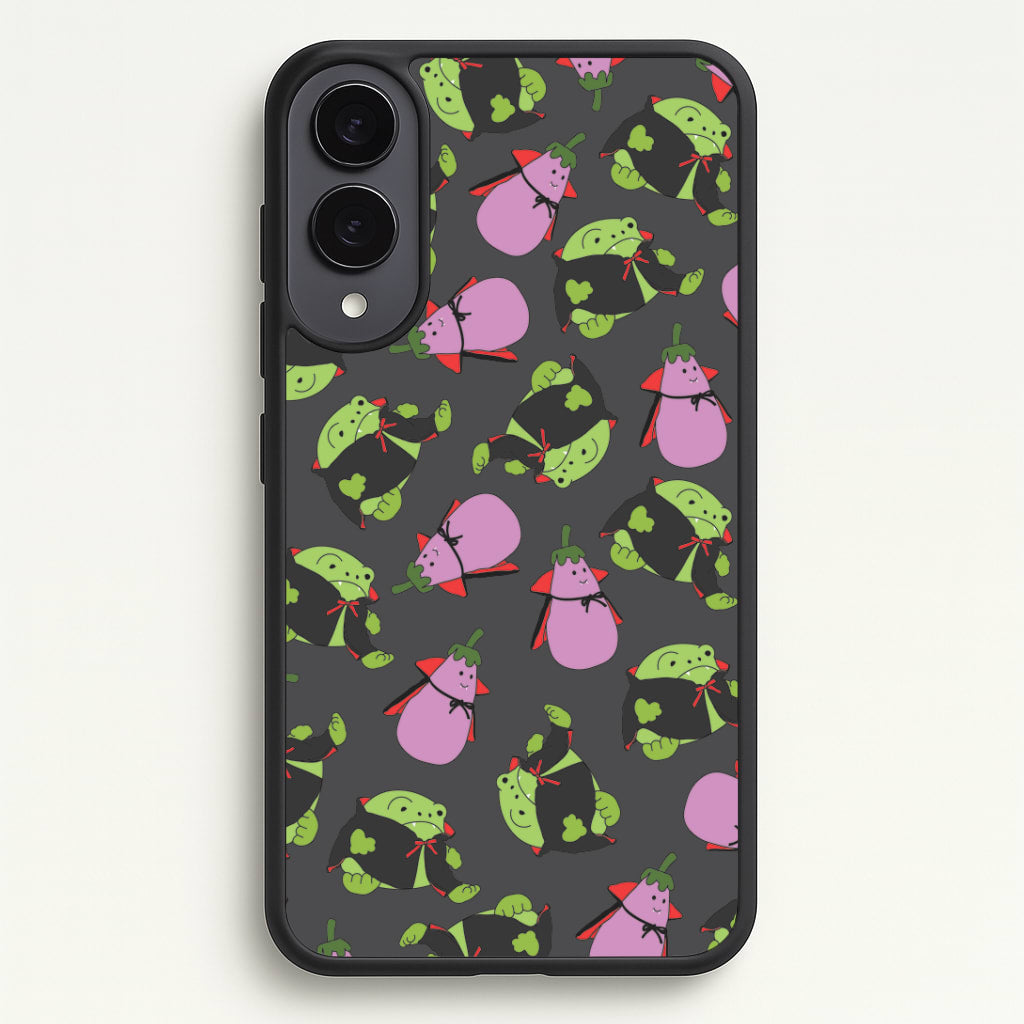 Vampire Frogs And Vegetables Pattern - Halloween Galaxy S25 Edge Case