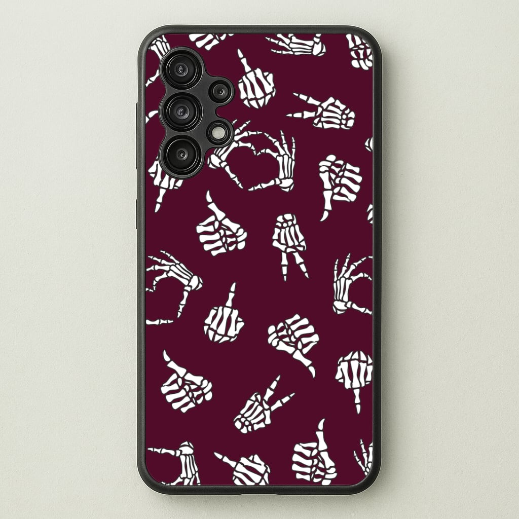 Skeleton Hands Pattern Galaxy A13 Case