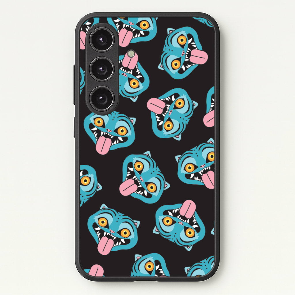 Demon Cat Pattern Galaxy S25 Plus Case