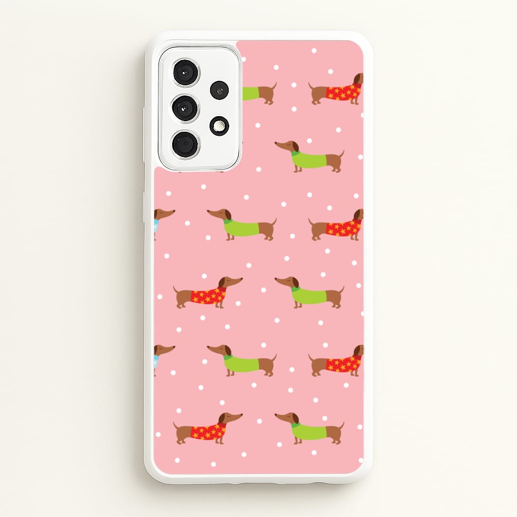 Christmas Jumpers Dachshund Pattern Galaxy A52 / A52s Case