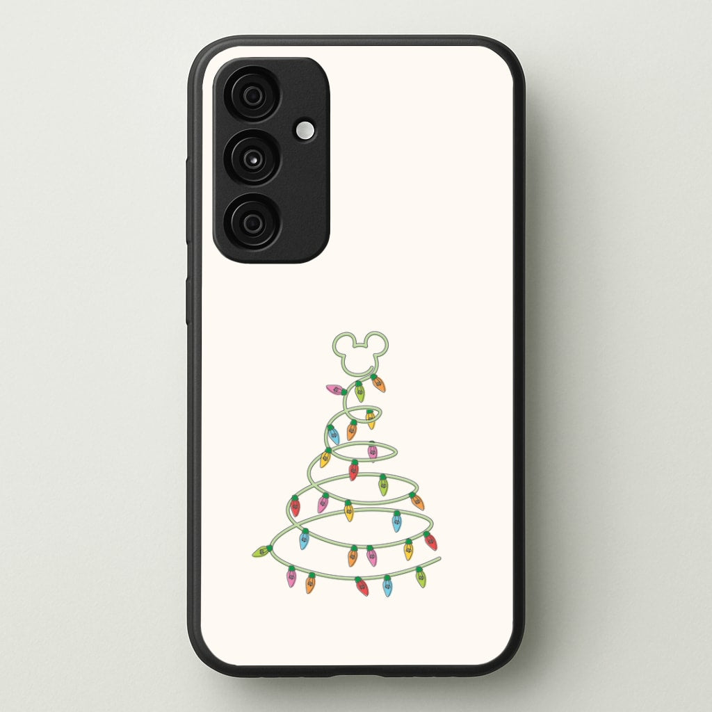 Cartoon Mouse Christmas Tree Lights Galaxy A35 Case