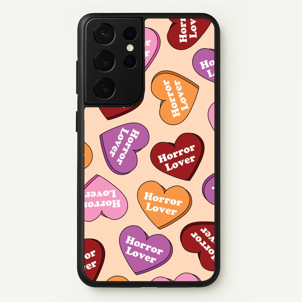 Horror Lover Hearts Pattern Galaxy S21 Ultra Case
