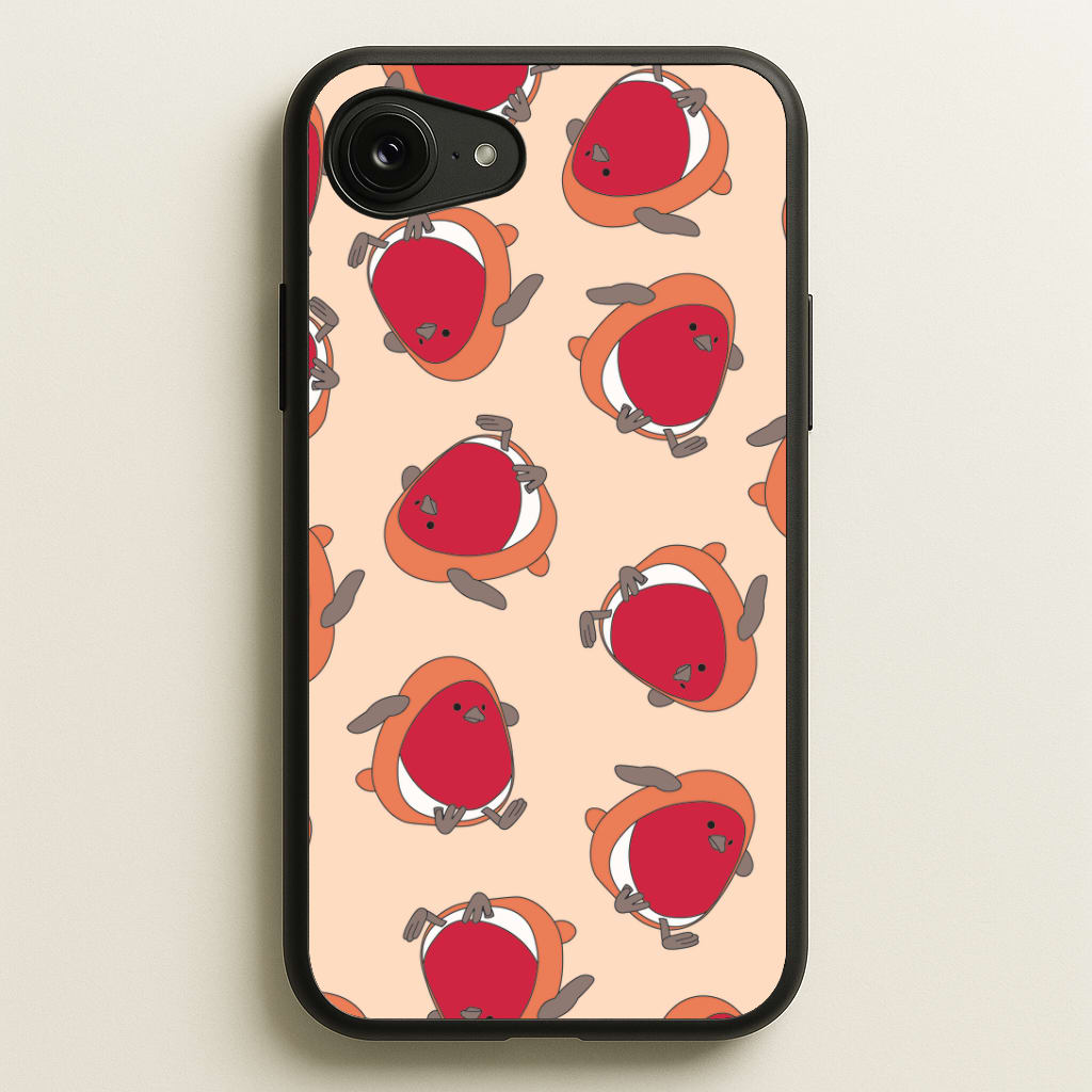 Christmas Robin Plush Pattern iPhone 16e Case