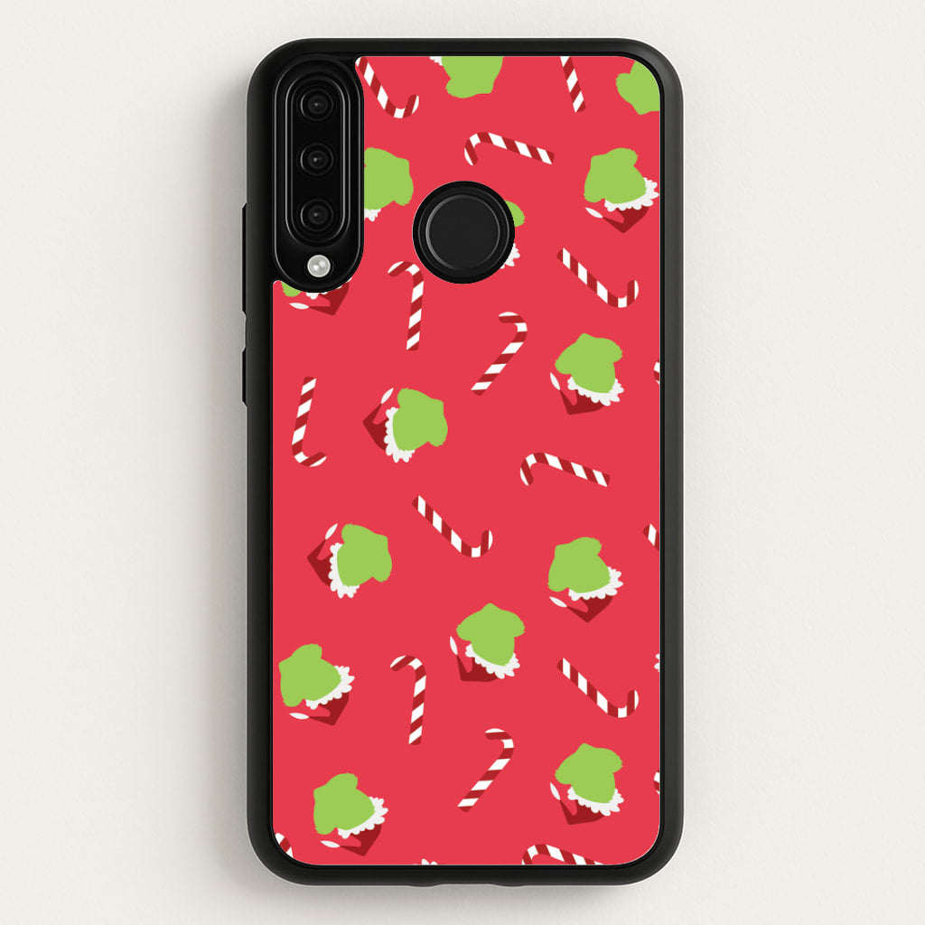 Green Creature And Candy Canes Pattern Huawei P30 Lite Case