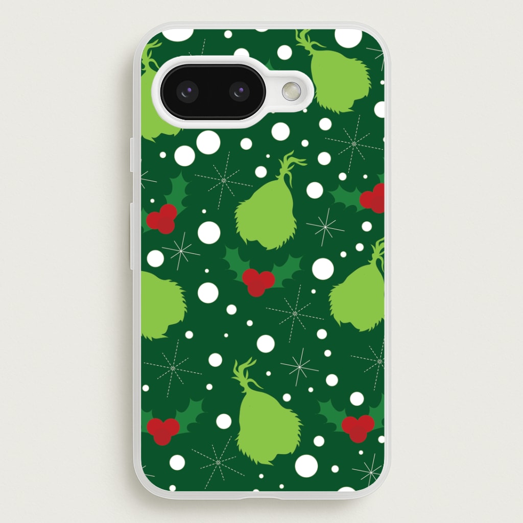 Green Creature Christmas Pattern Google Pixel 9a Case