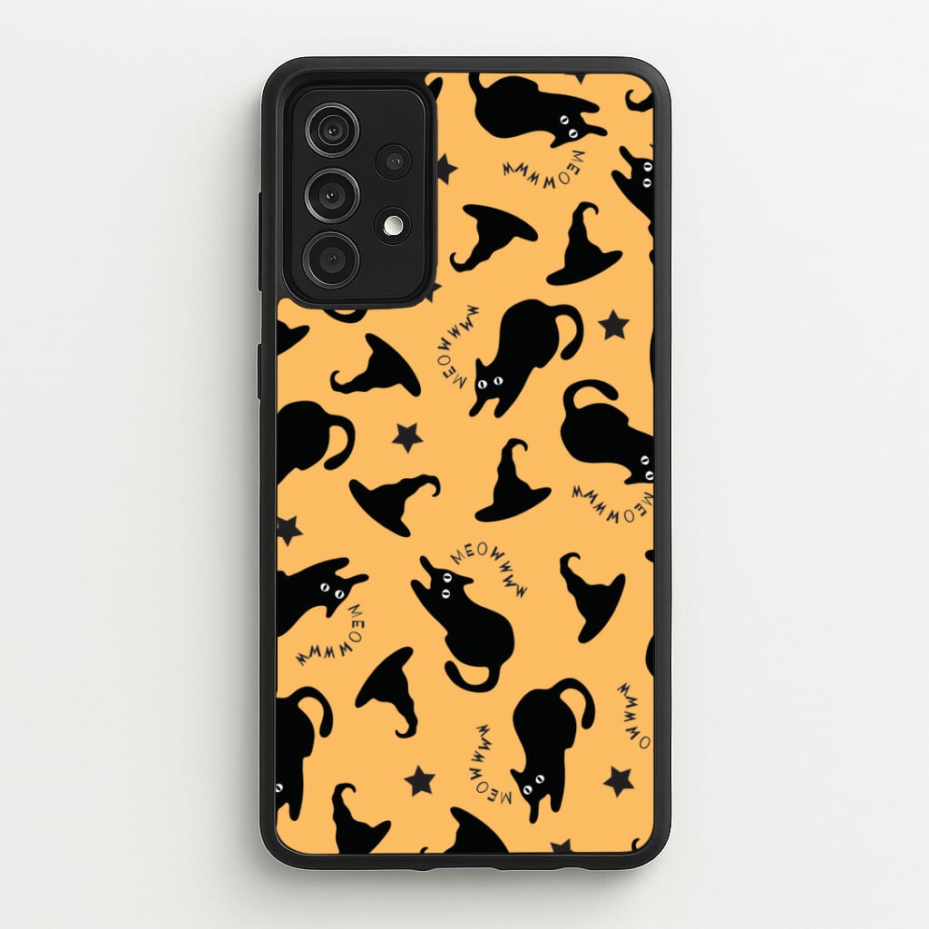 Black Cat And Hats Pattern Galaxy A52 / A52s Case