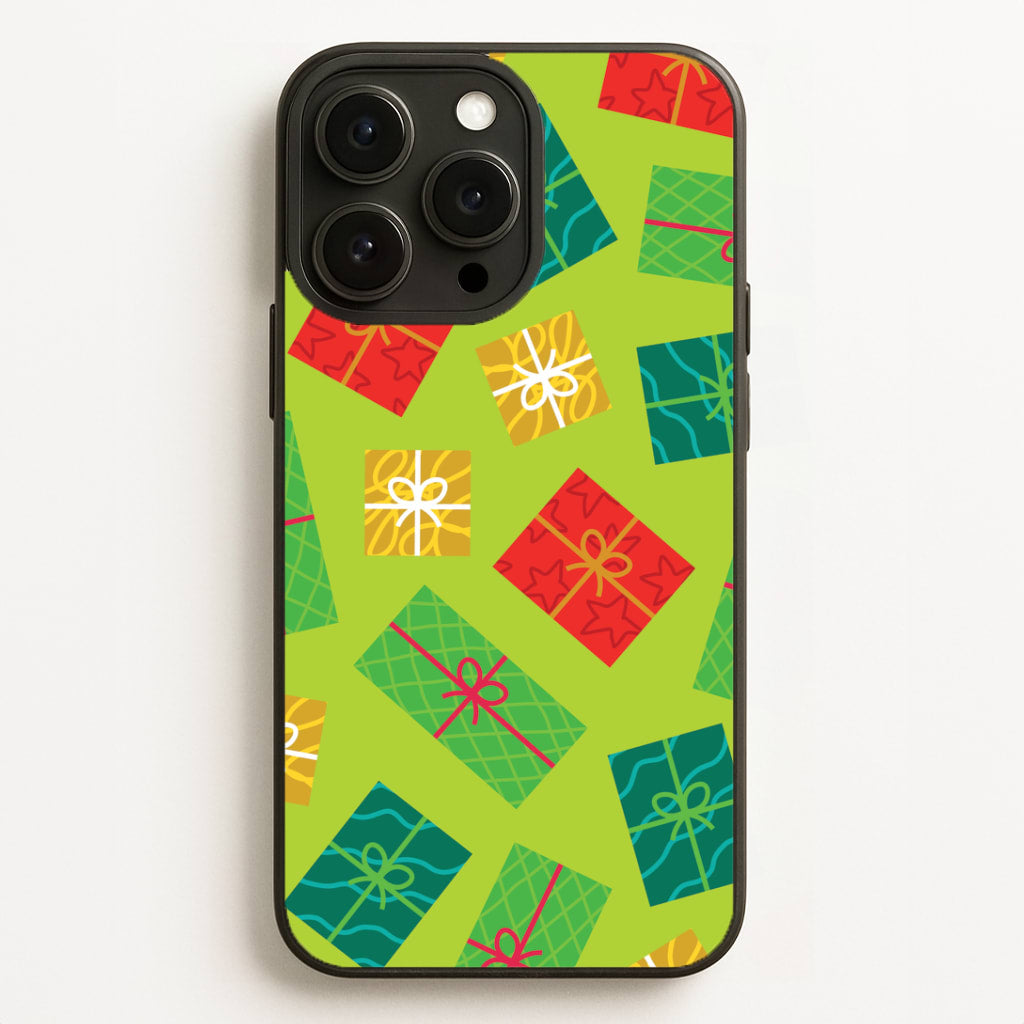 Colourful Abstract Christmas Presents Pattern iPhone 16 Pro Max Case