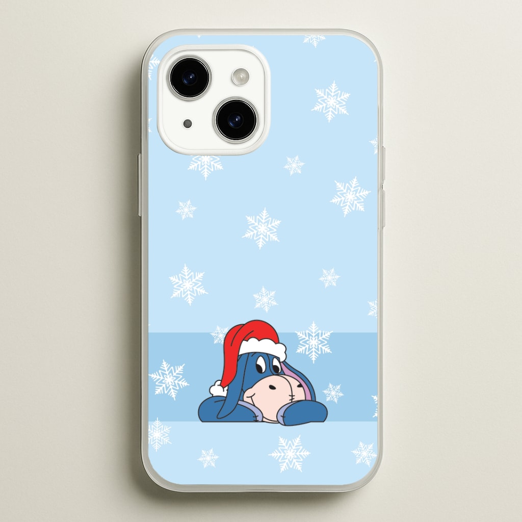 Cartoon Donkey Snowflakes iPhone 14 Case