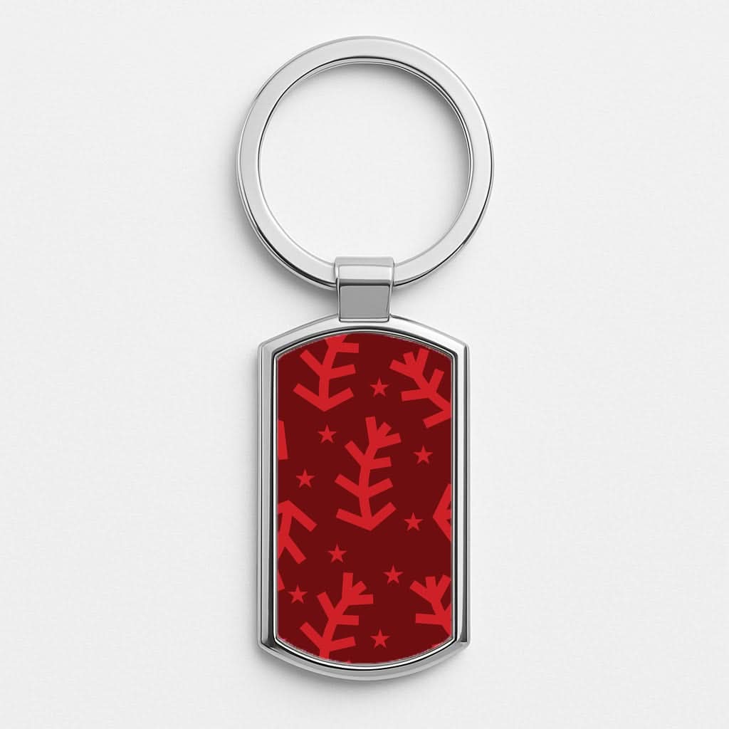 Abstract Ferns And Snowflakes Pattern Luxury Keyring