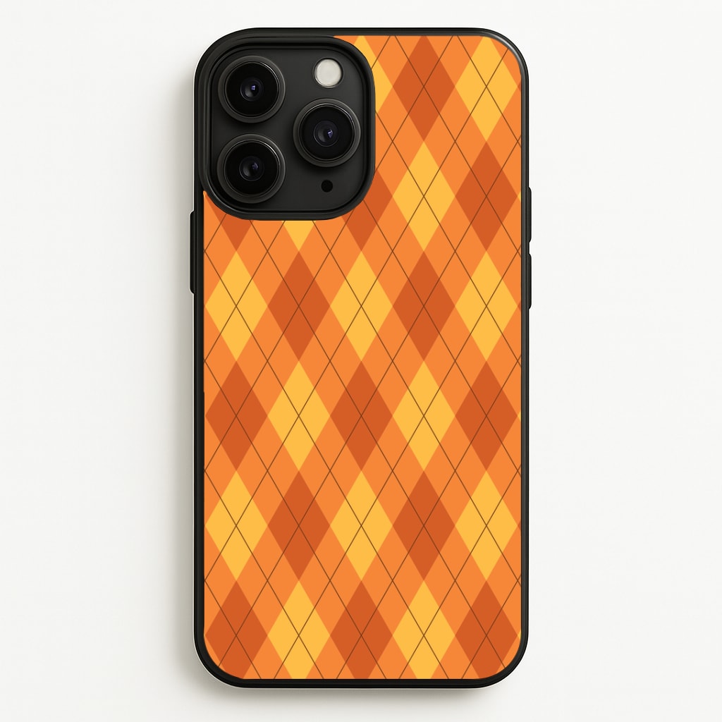 Orange Argyle Pattern iPhone 11 Pro Max Case
