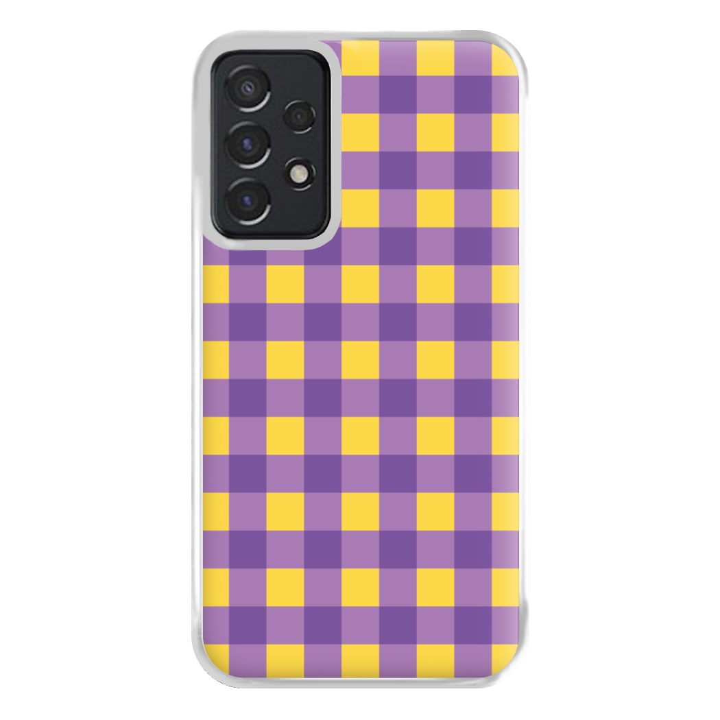 Purple And Yellow Checkered Pattern Galaxy A52 / A52s Case
