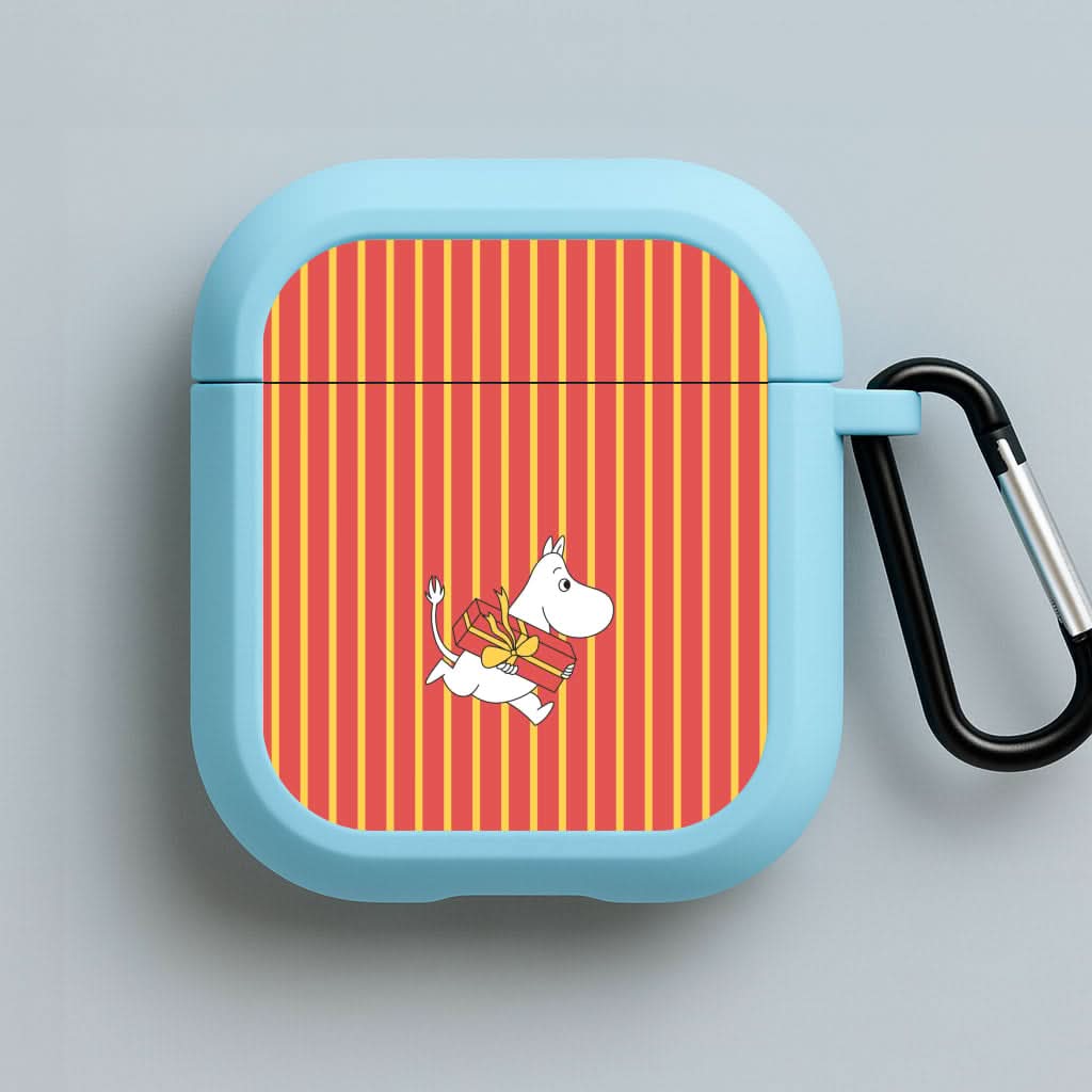 Red Present Moom Blue AirPods Case