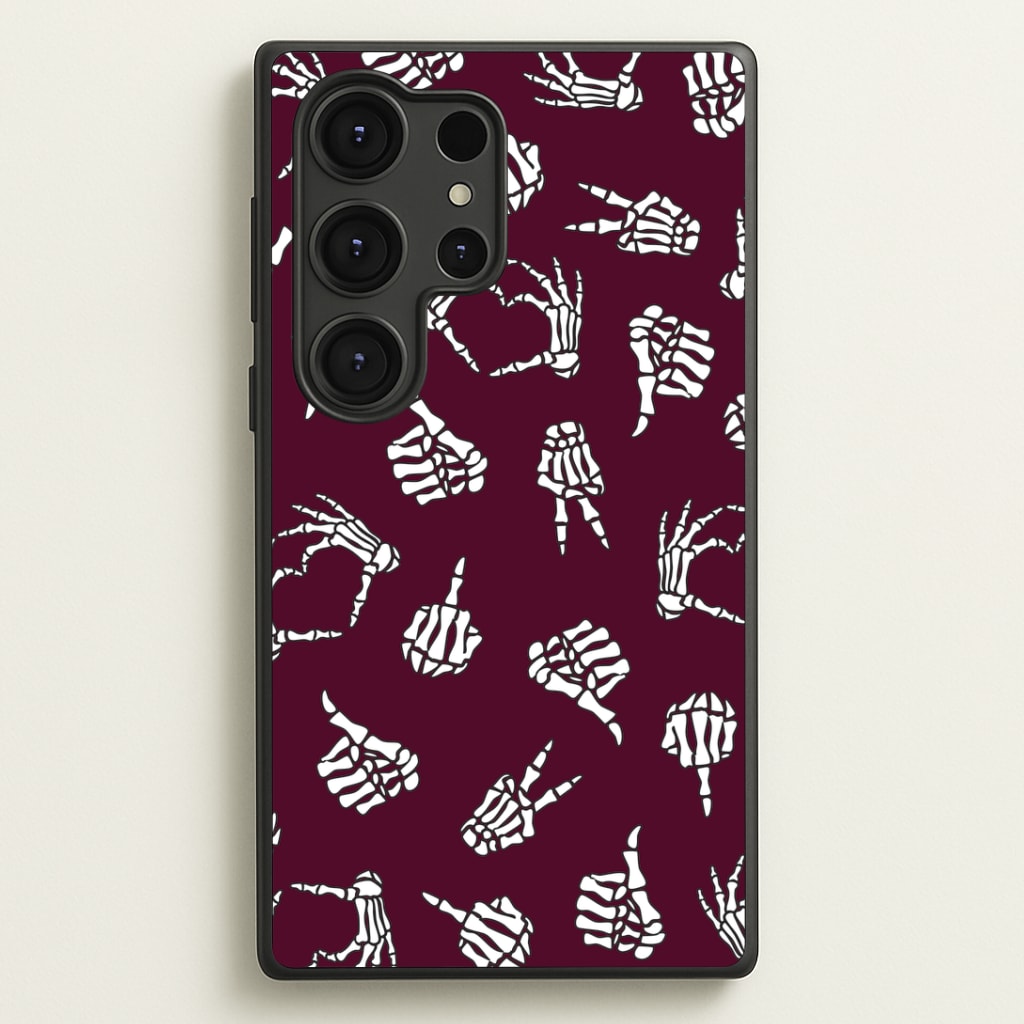 Skeleton Hands Pattern Galaxy S25 Ultra Case