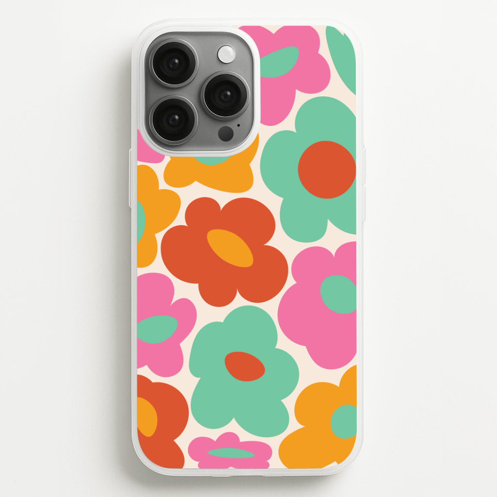 Abstract Trippy Retro Flowers iPhone 13 Pro Max Case