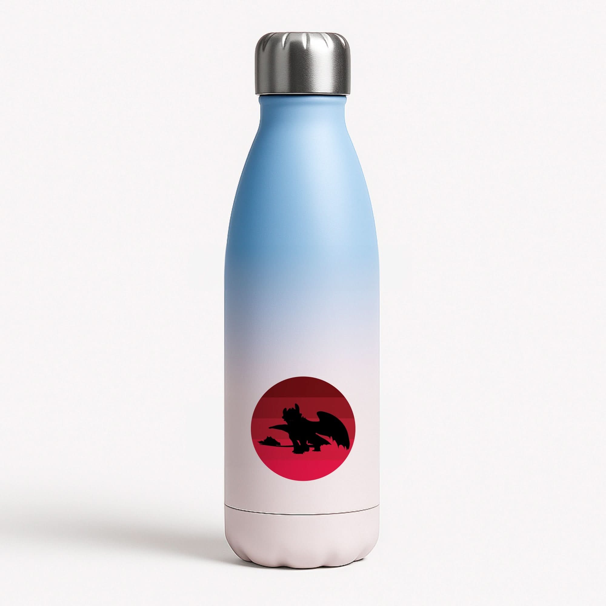 Red Sunset Dragon Blue Water Bottle
