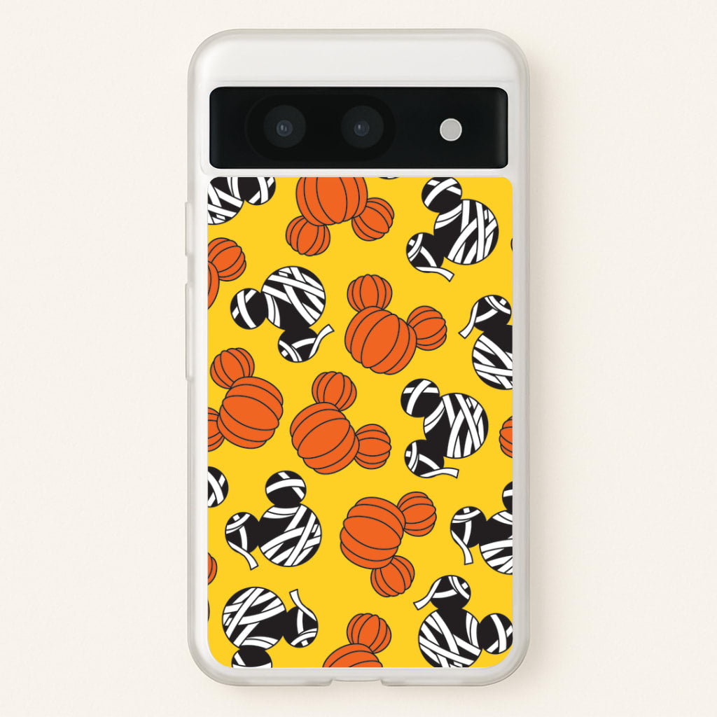 Pumpkin And Mummy Mouse Pattern Google Pixel 8a Case