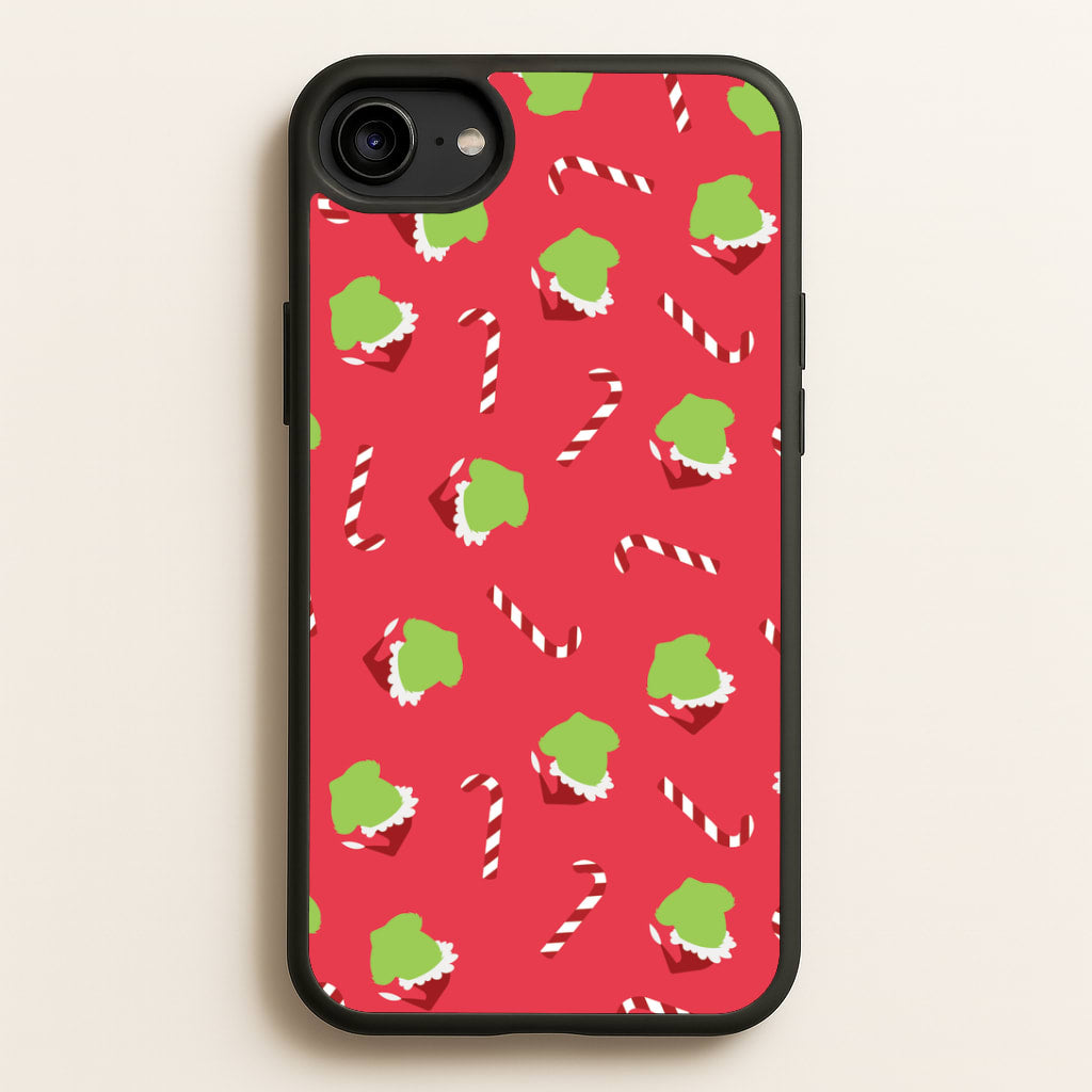 Green Creature And Candy Canes Pattern iPhone 6 / 7 / 8 / SE Case