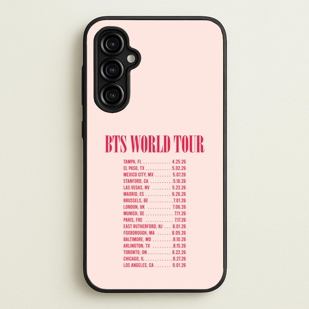 K-Pop Band World Tour List 2026 Galaxy A54 Case