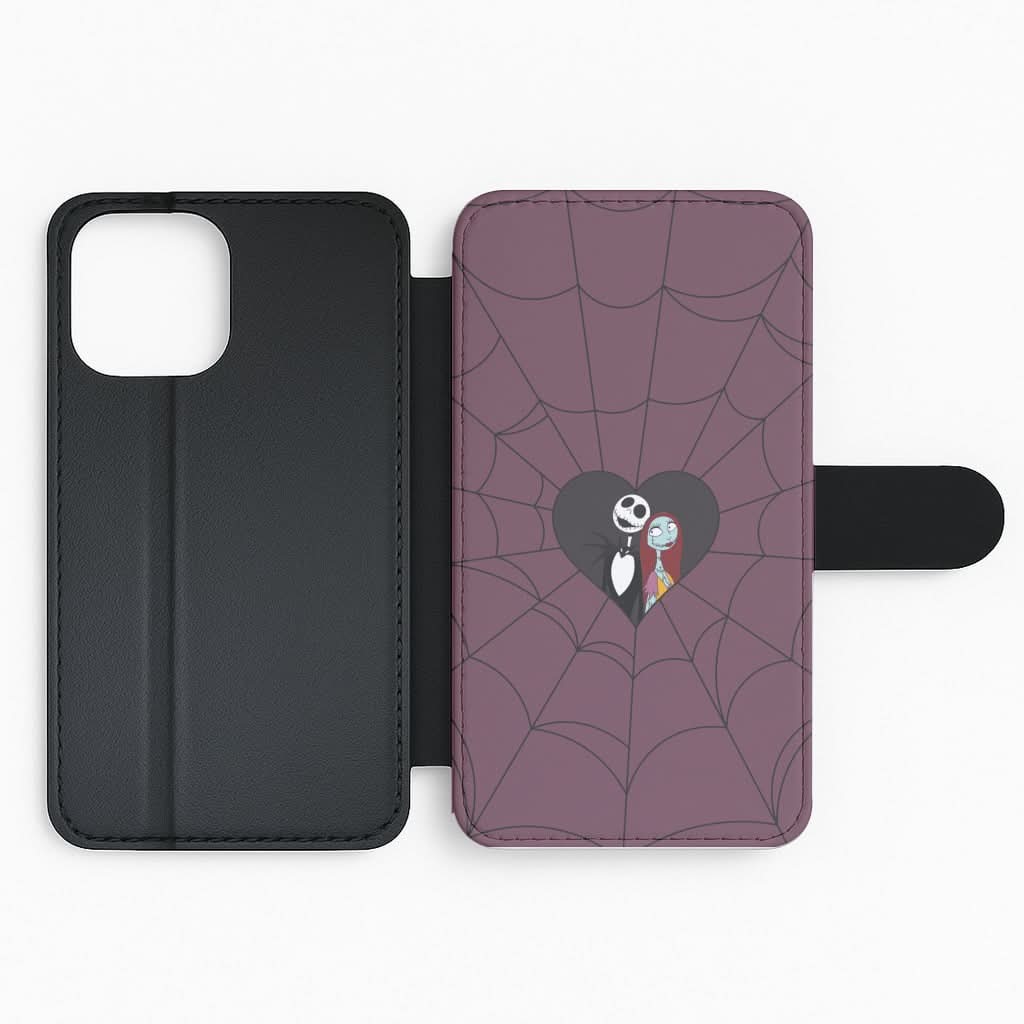 J And S Cobweb Heart Flip Phone Case