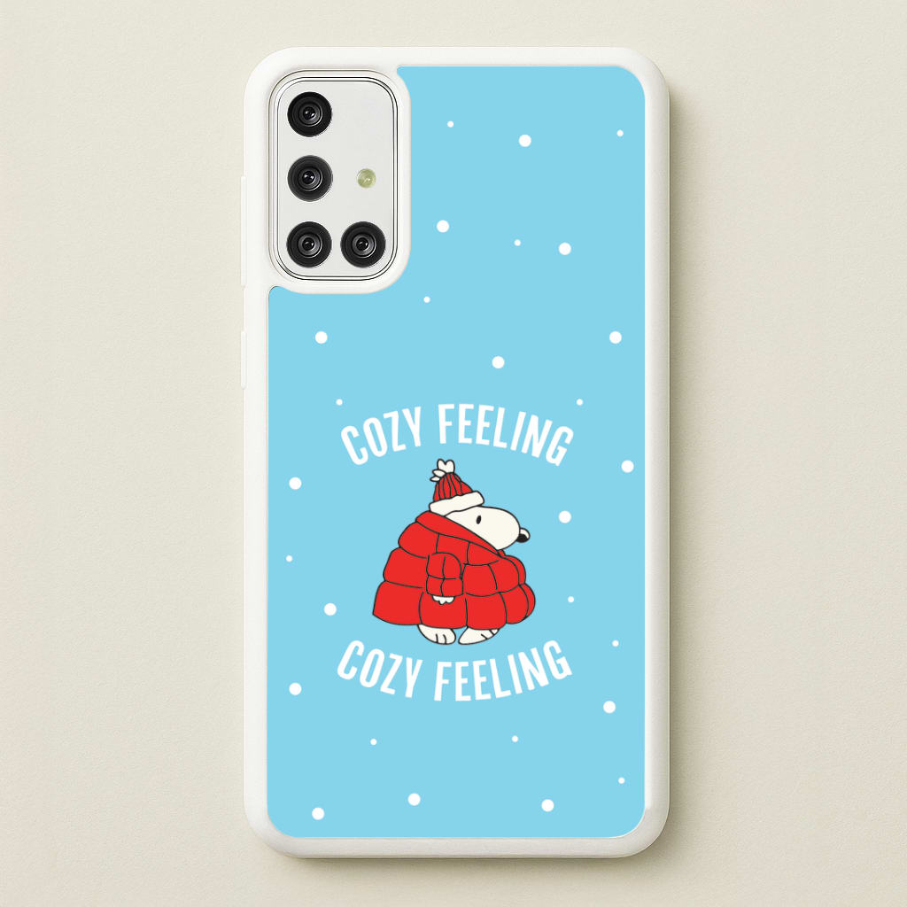Cozy Feeling Cartoon Beagle Puffer Jacket Galaxy A71 Case