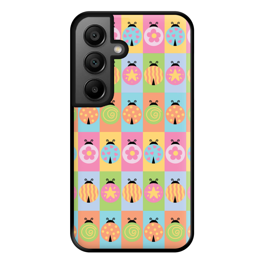 Cartoon Ladybugs Colourful Pattern Galaxy A55 Case