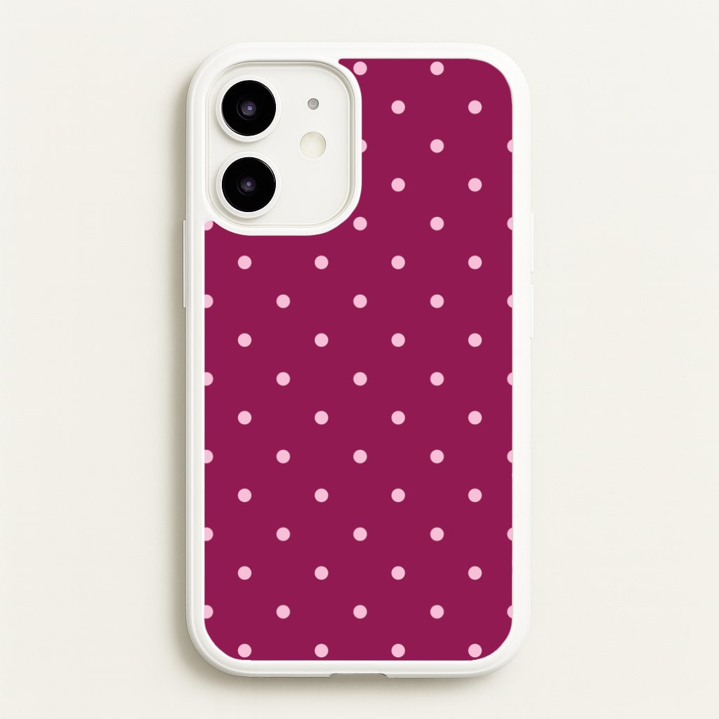 Raspberry Polka Dots iPhone 12 / 12 Pro Case