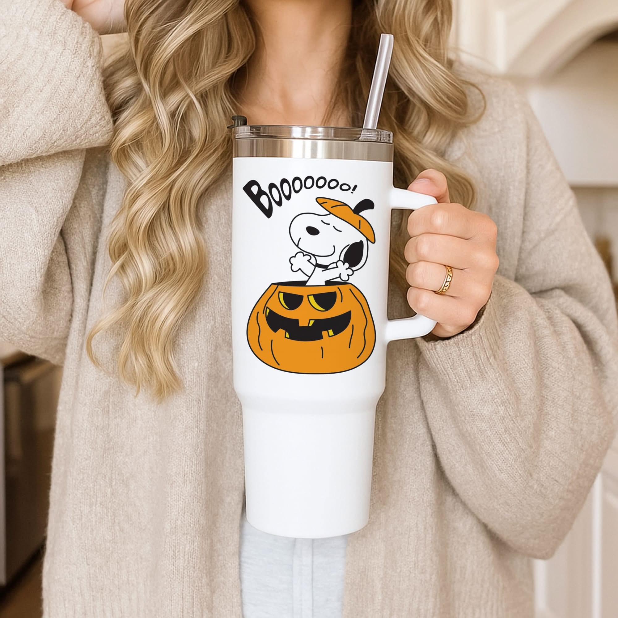 Cartoon Beagle Pumpkin Tumbler