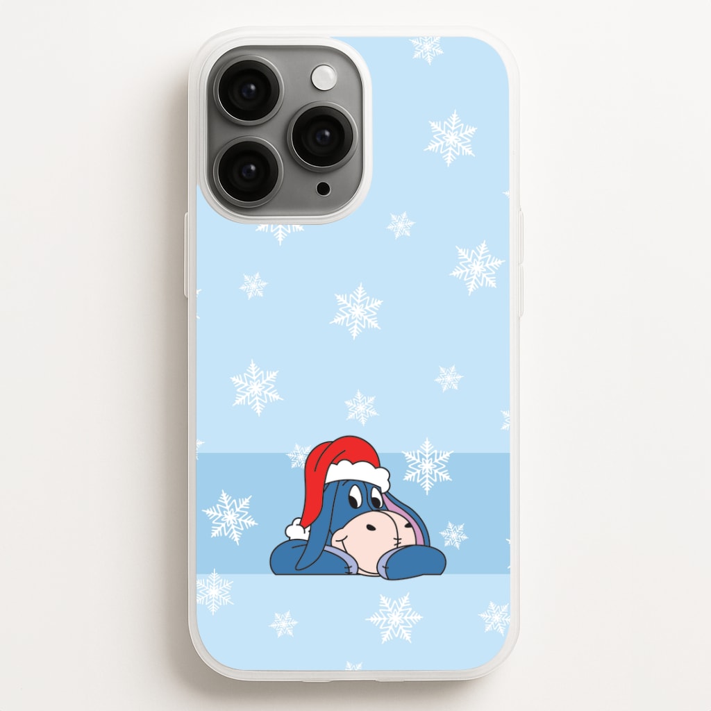 Cartoon Donkey Snowflakes iPhone 16 Pro Max Case