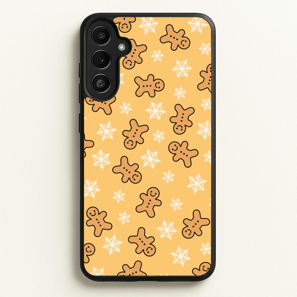 Cute Gingerbread And Snowflakes Pattern Galaxy A36 Case
