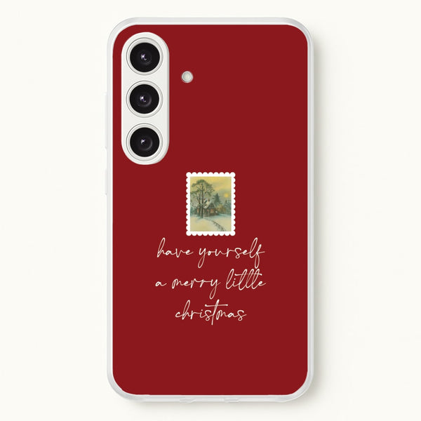 A Merry Little Christmas Stamp Galaxy S25 Case