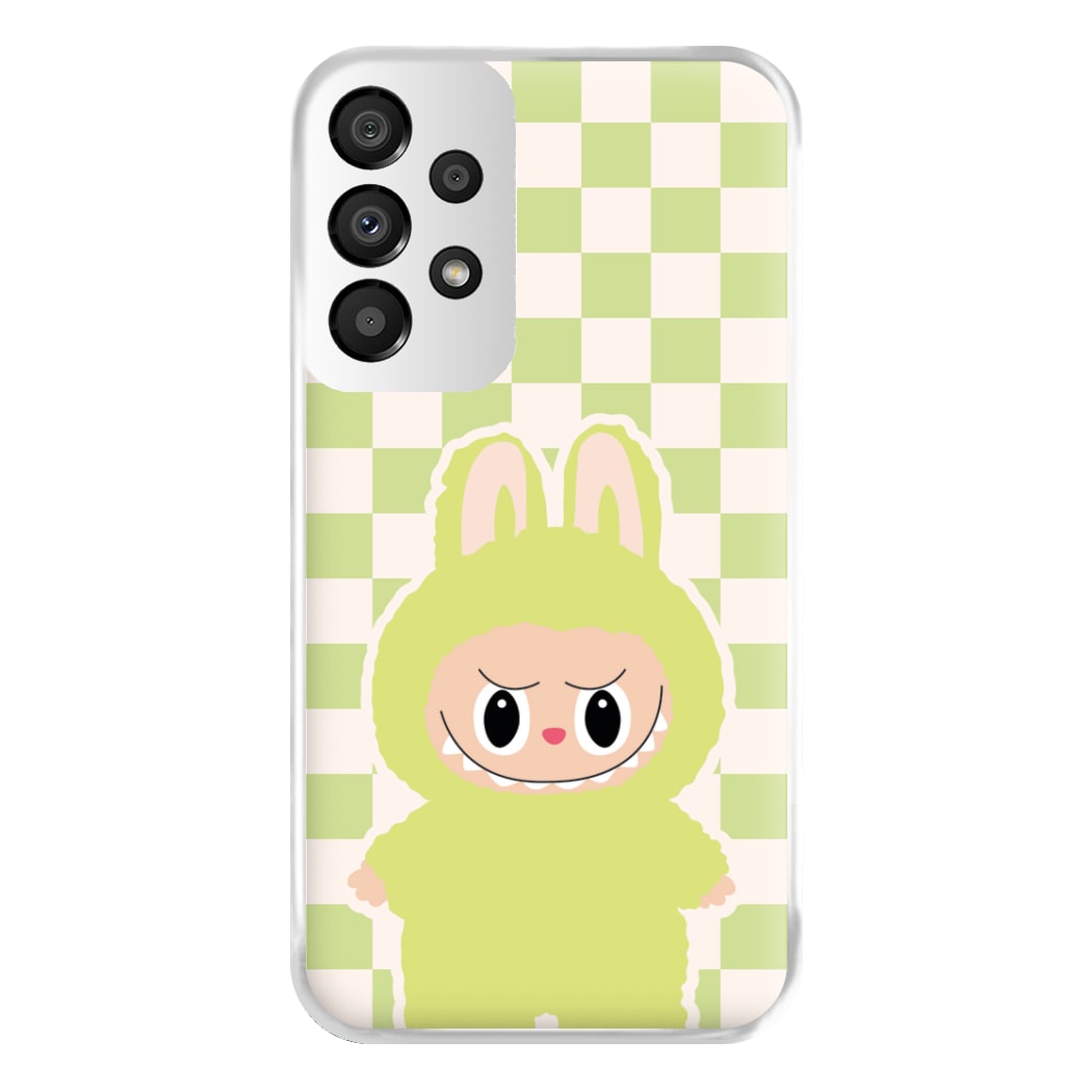 Checkered Cute Green Monster Galaxy A33 Case