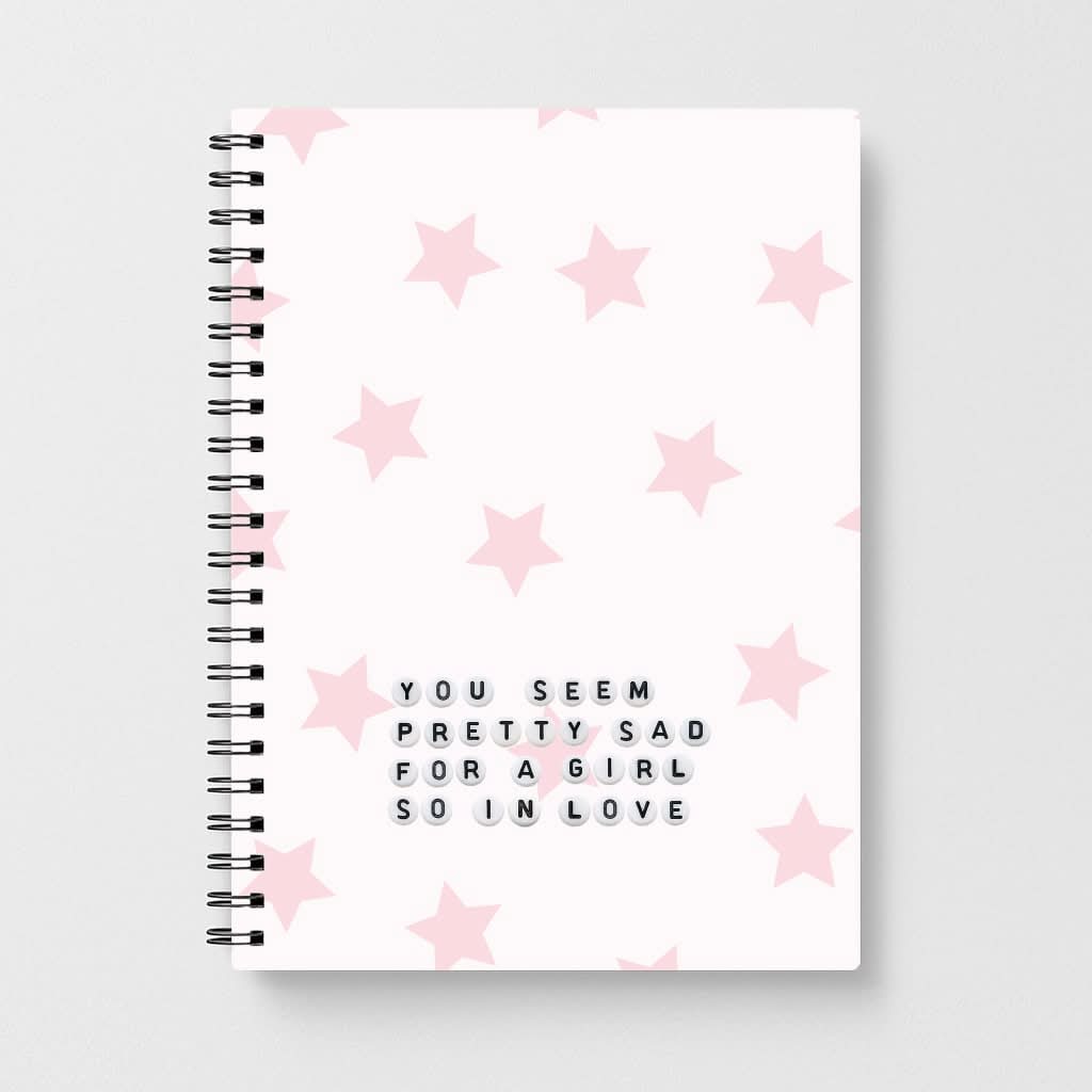 Pretty Sad Letter Beads Notebook