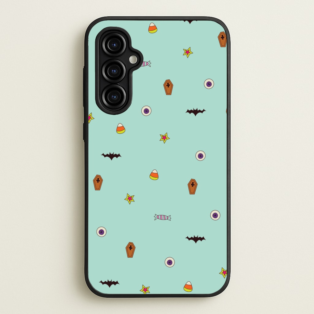 Minature Halloween Cartoons Pattern Galaxy A54 Case