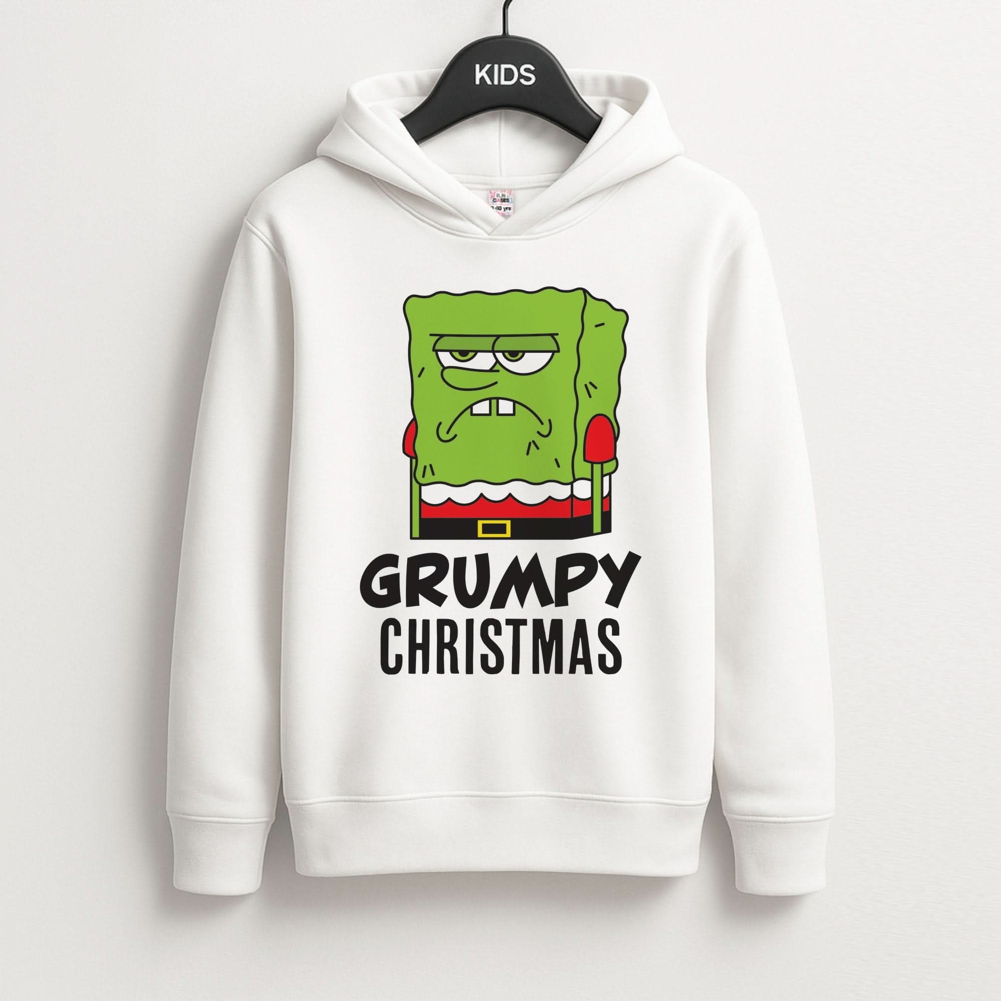 Grumpy Christmas Cartoon Sponge Kids Hoodie