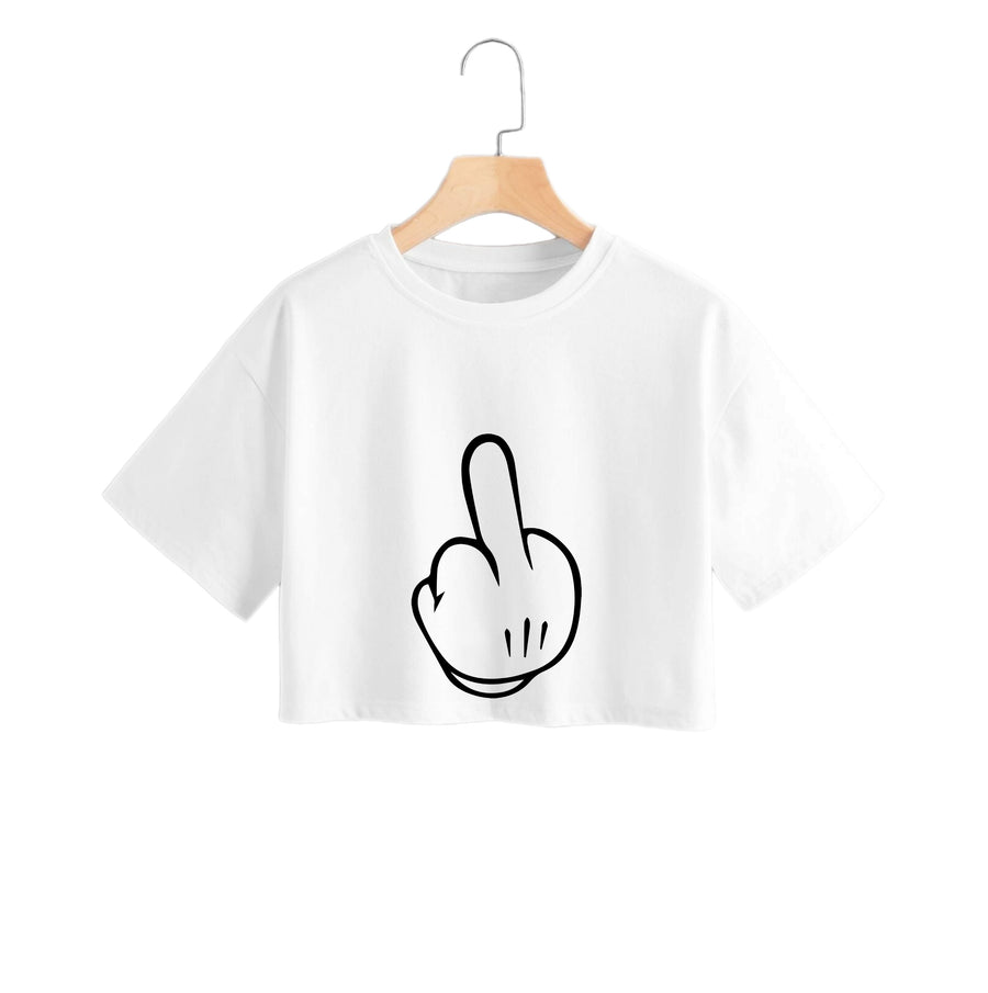Mickey Mouse Middle Finger Crop Top