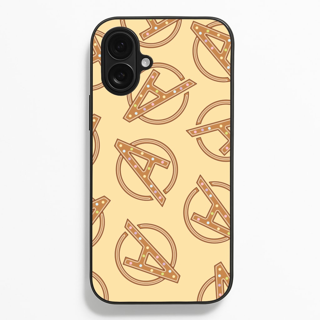 Superhero Team Gingerbread Pattern iPhone 16 Plus Case